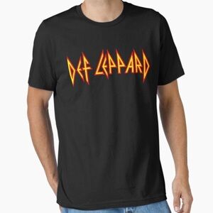 Def Leppard Black Graphic Classic Rock Tee Size Small Unisex Vintage Inspired
